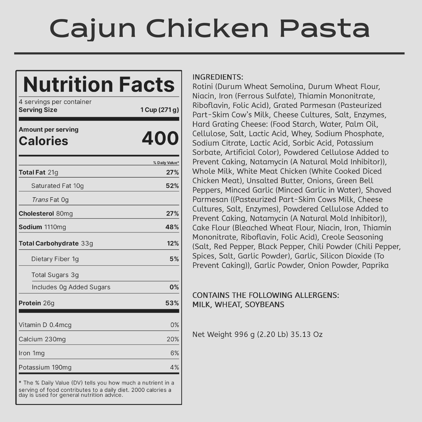 Cajun Chicken Pasta