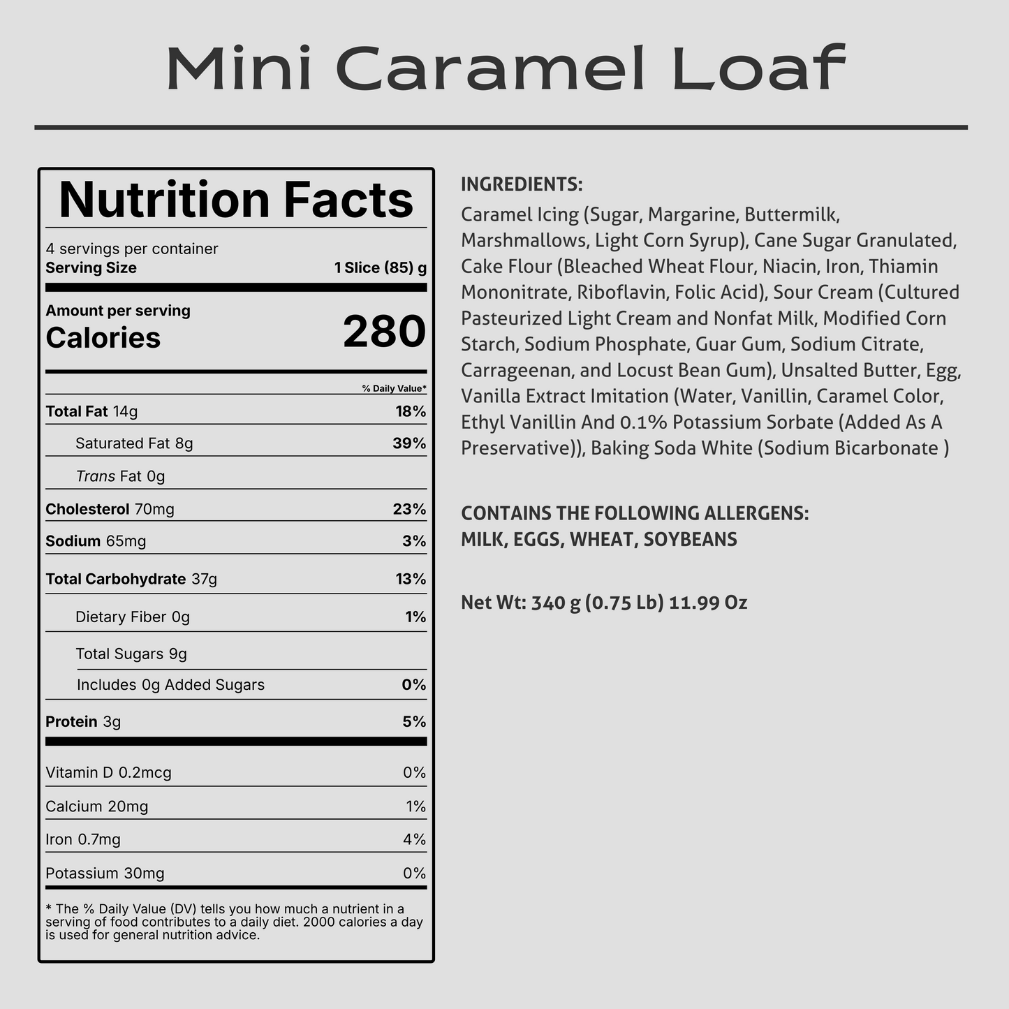 Mini Caramel Loaf Cake